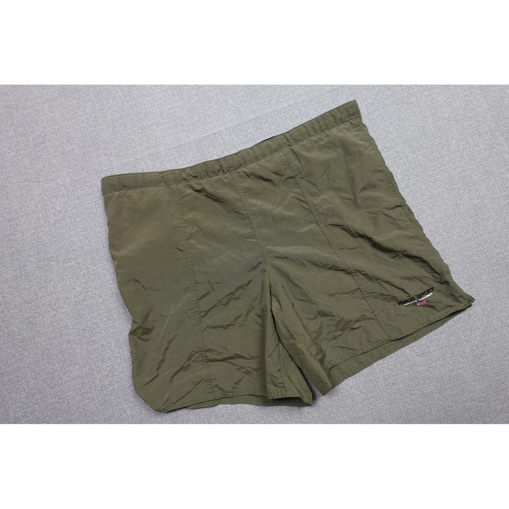 Polo Ralph Lauren Swim Shorts Mens Medium Green Polo Sport USA Flag Polo Sport